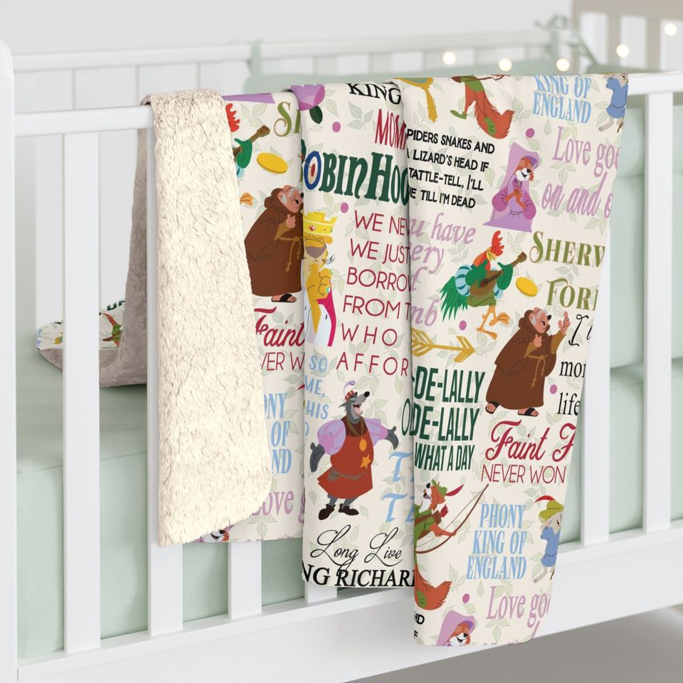 Disney Robin Hood Inspired Sherpa Fleece Blanket