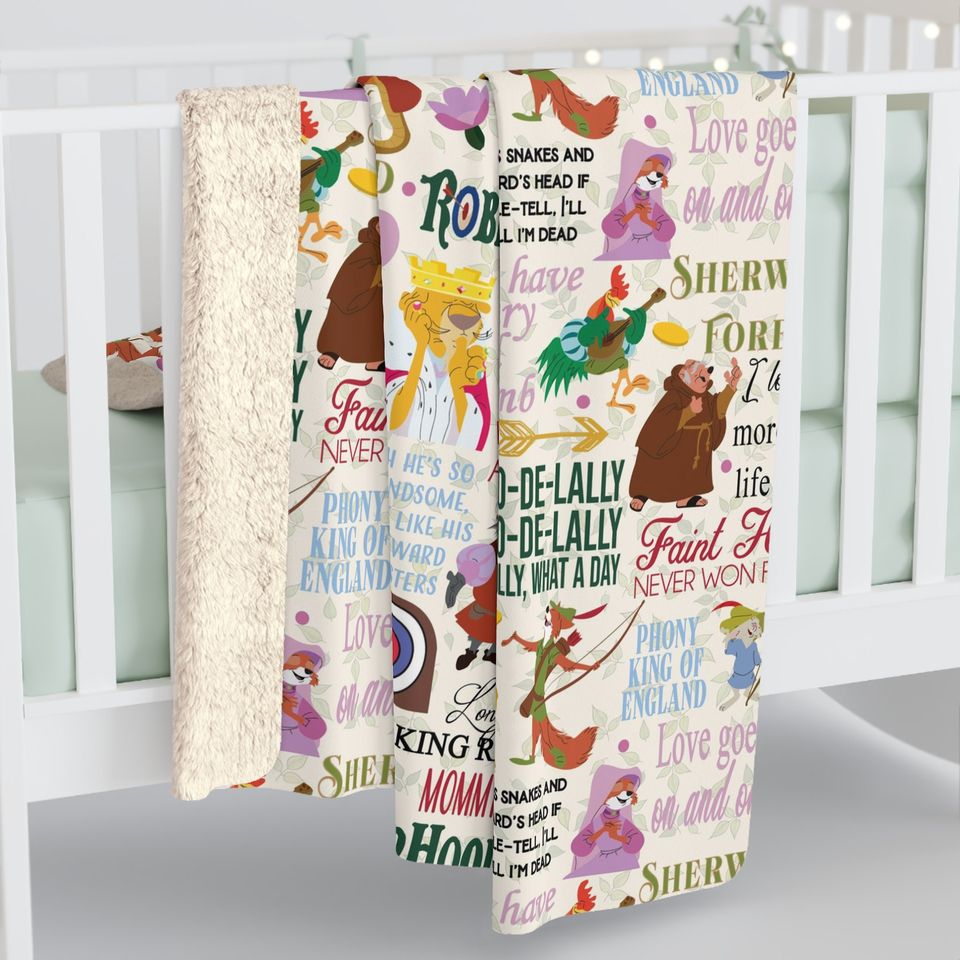 Disney Robin Hood Inspired Sherpa Fleece Blanket