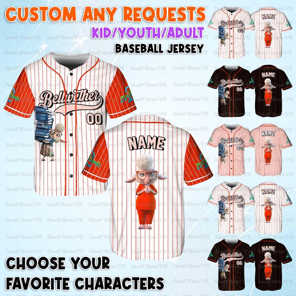 Personalized Dawn Bellwether Baseball Jersey, Zootopia Dawn Bellwether Shirt, Disney Custom Bellwether Shirt, Disneyland Family Jersey Shirt