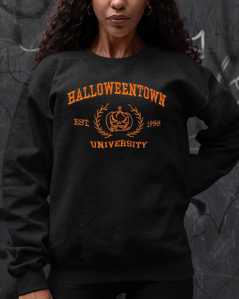 Halloweentown embroidered crewneck, Halloween sweatshirt