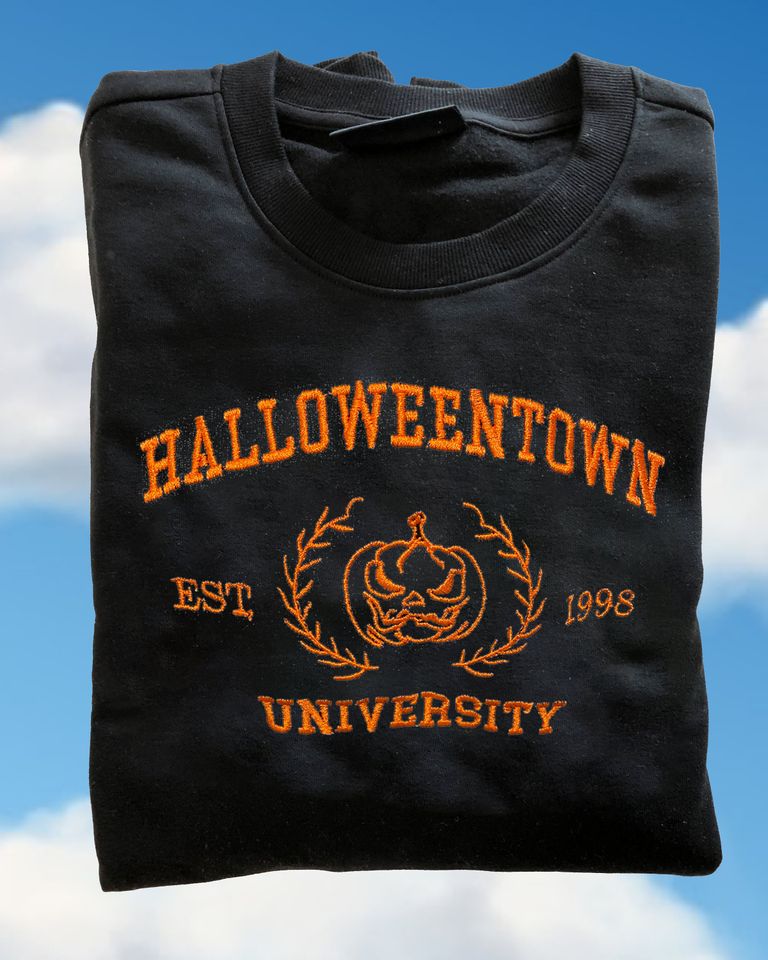 Halloweentown embroidered crewneck, Halloween sweatshirt