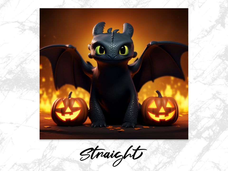 Toothless Halloween Tumbler Wrap Bundle 20 oz Skinny Sublimation Toothless