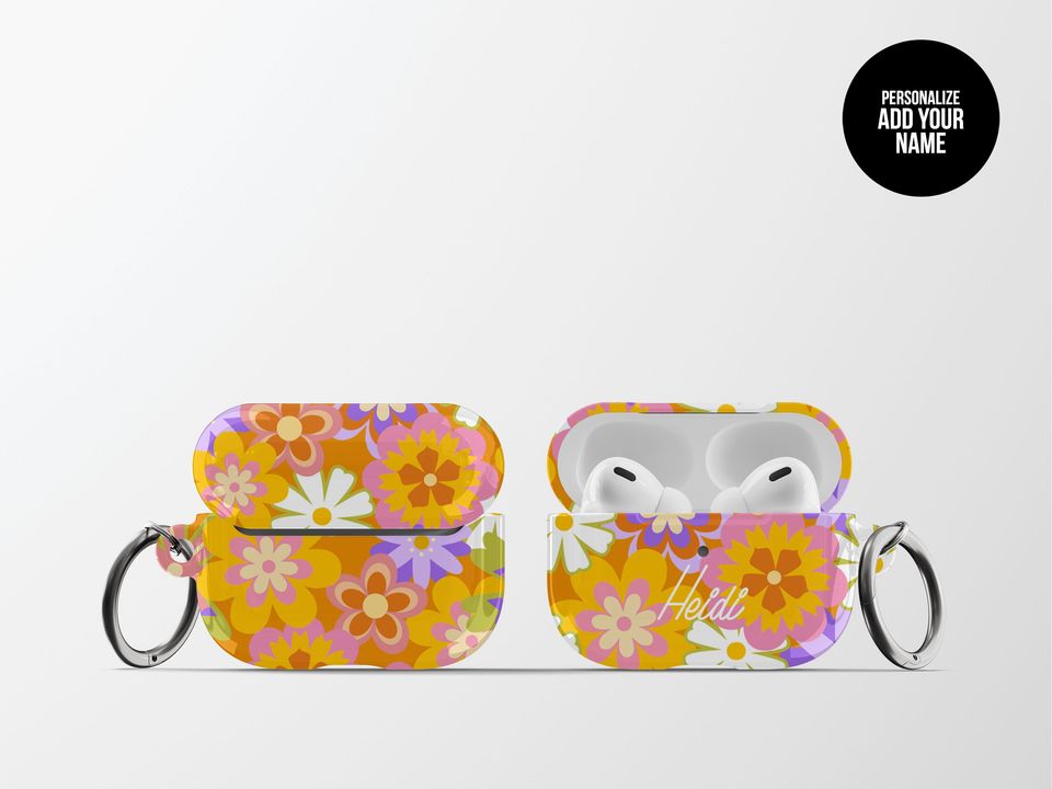RETRO FLOWERS AOP Airpods Case Cover