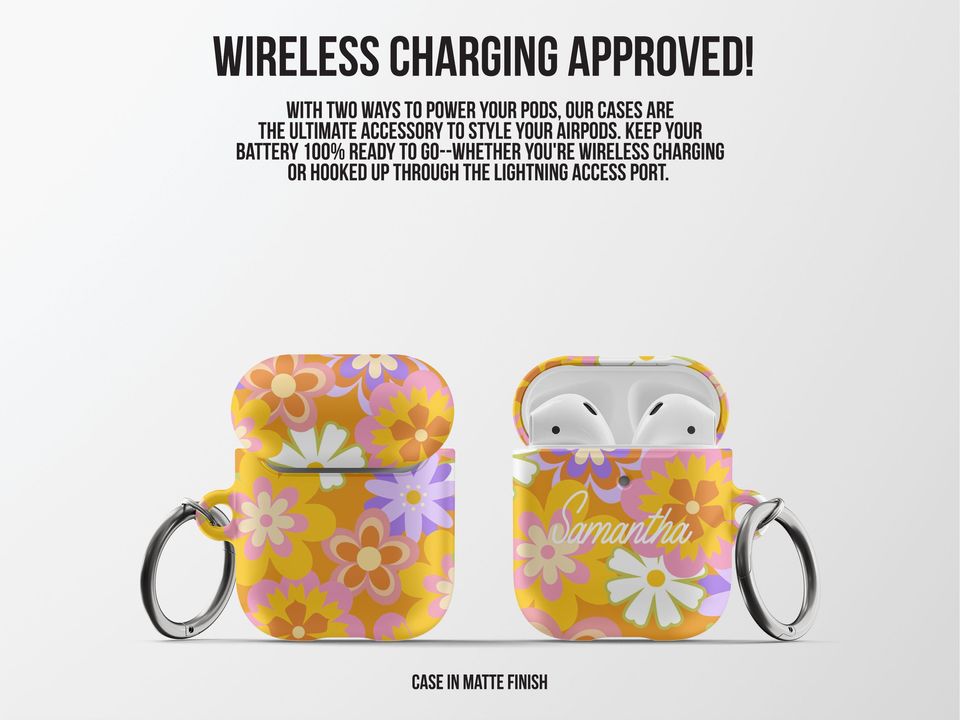 RETRO FLOWERS AOP Airpods Case Cover