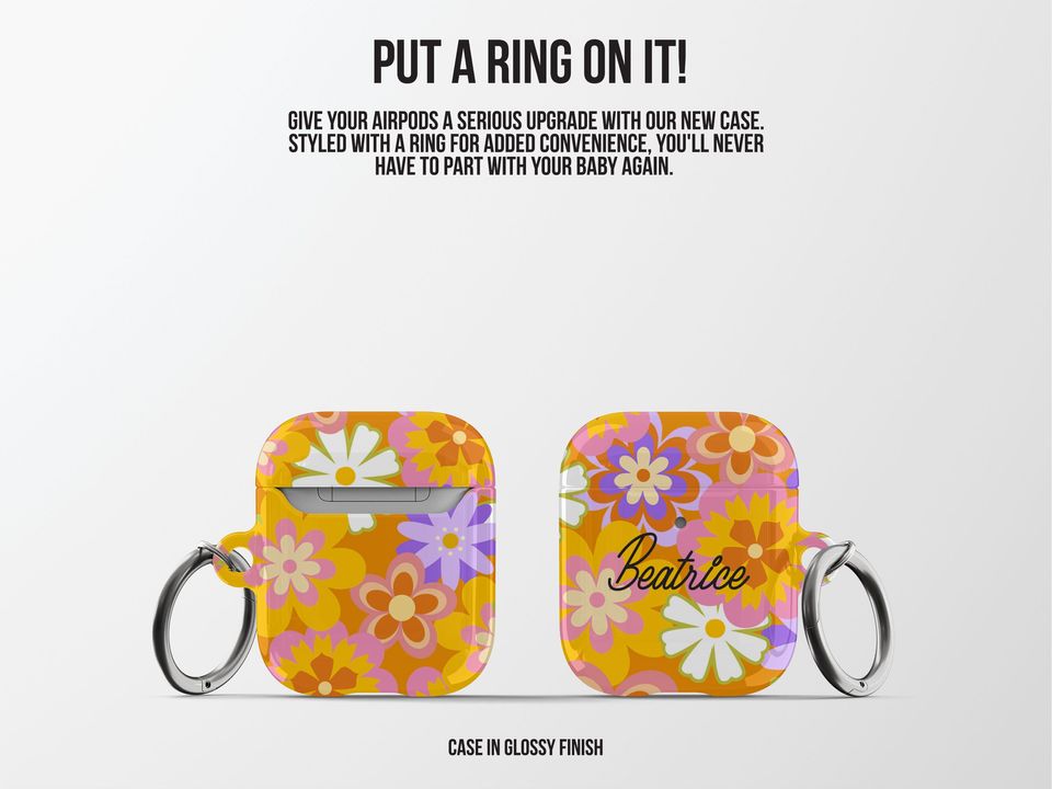 RETRO FLOWERS AOP Airpods Case Cover