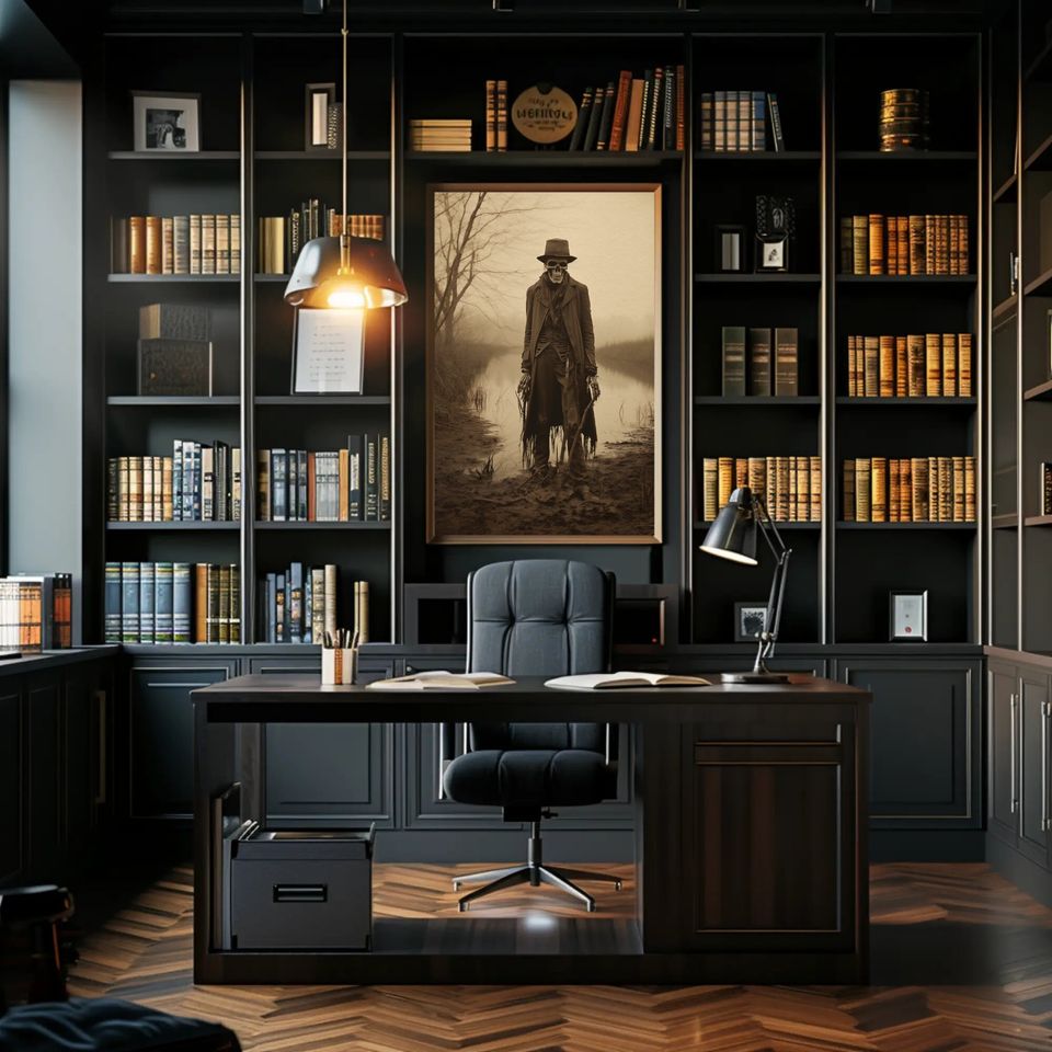 Zombie Skeleton Wall Art, Marsh Vintage Photography Gothic Wall Decor