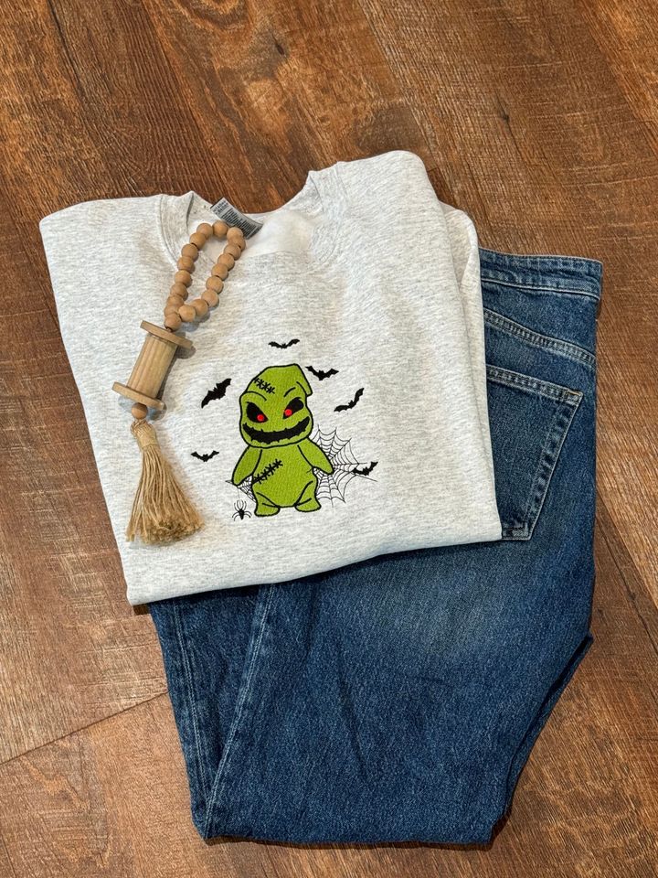 Oogie boogie embroidered crewneck