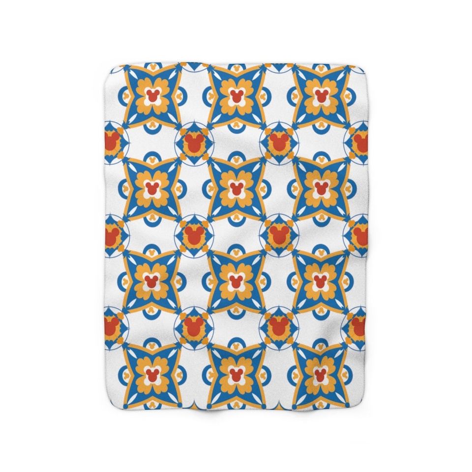 Disney Mosaic Pattern Blanket, Disney Sherpa Fleece Blanket