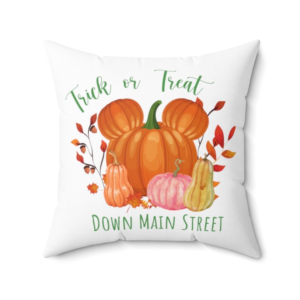 Mickey Pumpkin Pillow, Halloween, Hidden Mickey, Cushion, Disney Bedding