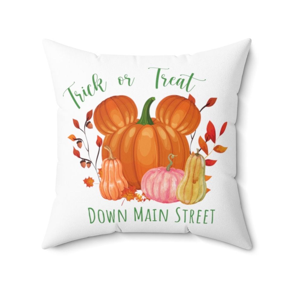 Mickey Pumpkin Pillow, Halloween, Hidden Mickey, Cushion, Disney Bedding