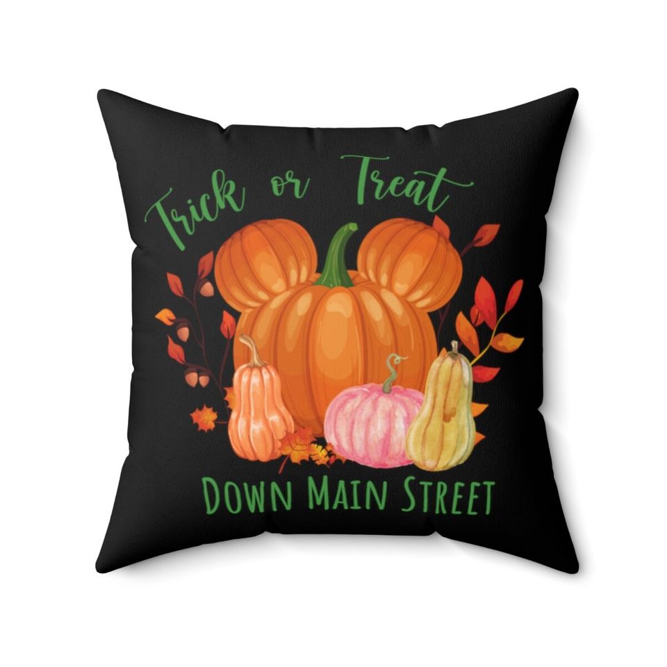 Mickey Pumpkin Pillow, Halloween, Hidden Mickey, Cushion, Disney Bedding