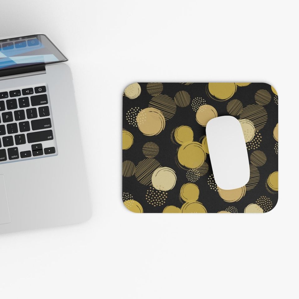 Disney Black & Gold Polka Dots Mouse Pad, Mickey Mouse Pad, Minnie Mouse Pad