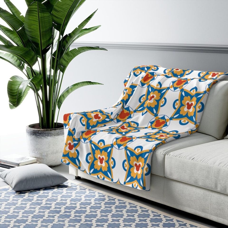 Disney Mosaic Pattern Blanket, Disney Sherpa Fleece Blanket
