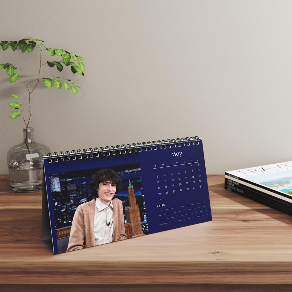 Finn Wolfhard 2026 Desk Calendar | Stranger Things Star | Celebrity Fan Gift | Cool Actor Desk Dcor | Collectible Photo Calendar