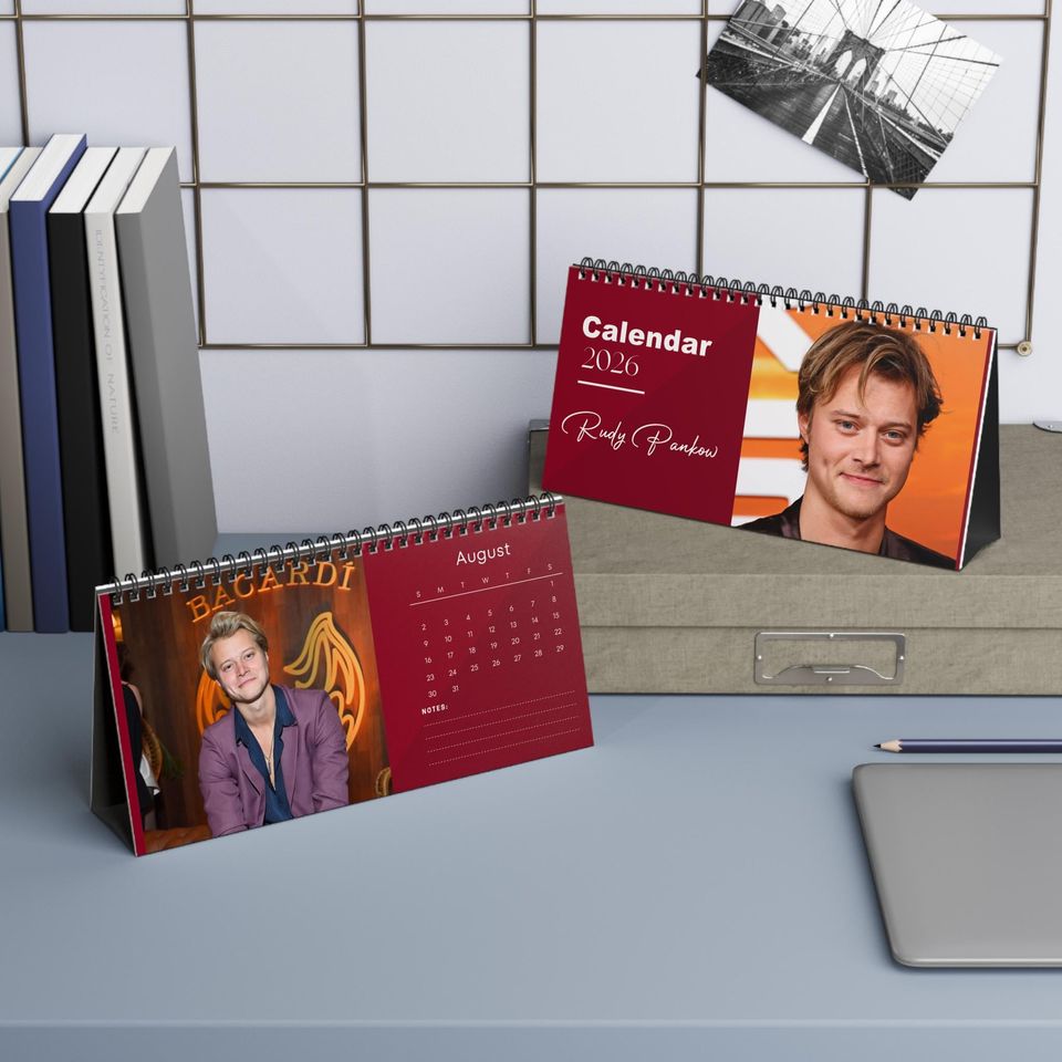 Rudy Pankow 2026 Desk Calendar | Premium Spiral Bound Celebrity Photo Calendar | High-Quality Fan Gift & Desk Dcor