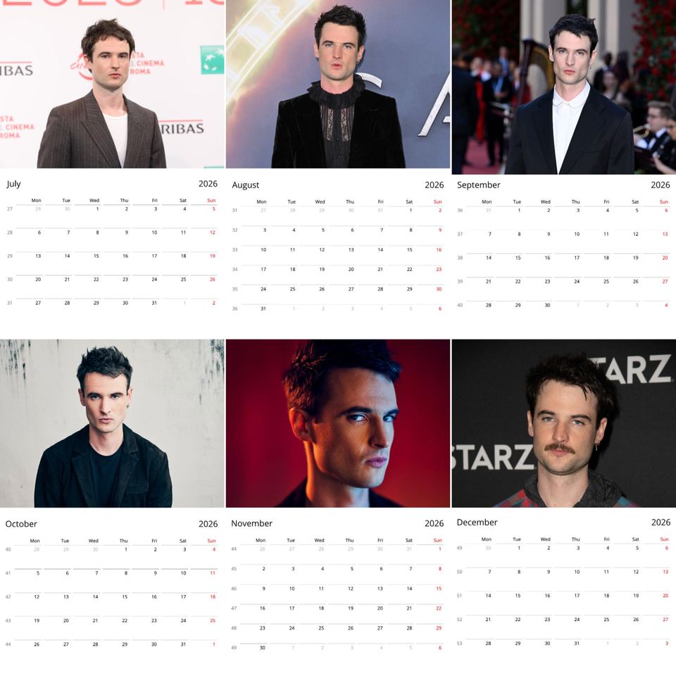 Tom Sturridge 2026 Calendar: Exclusive Celebrity Art Prints