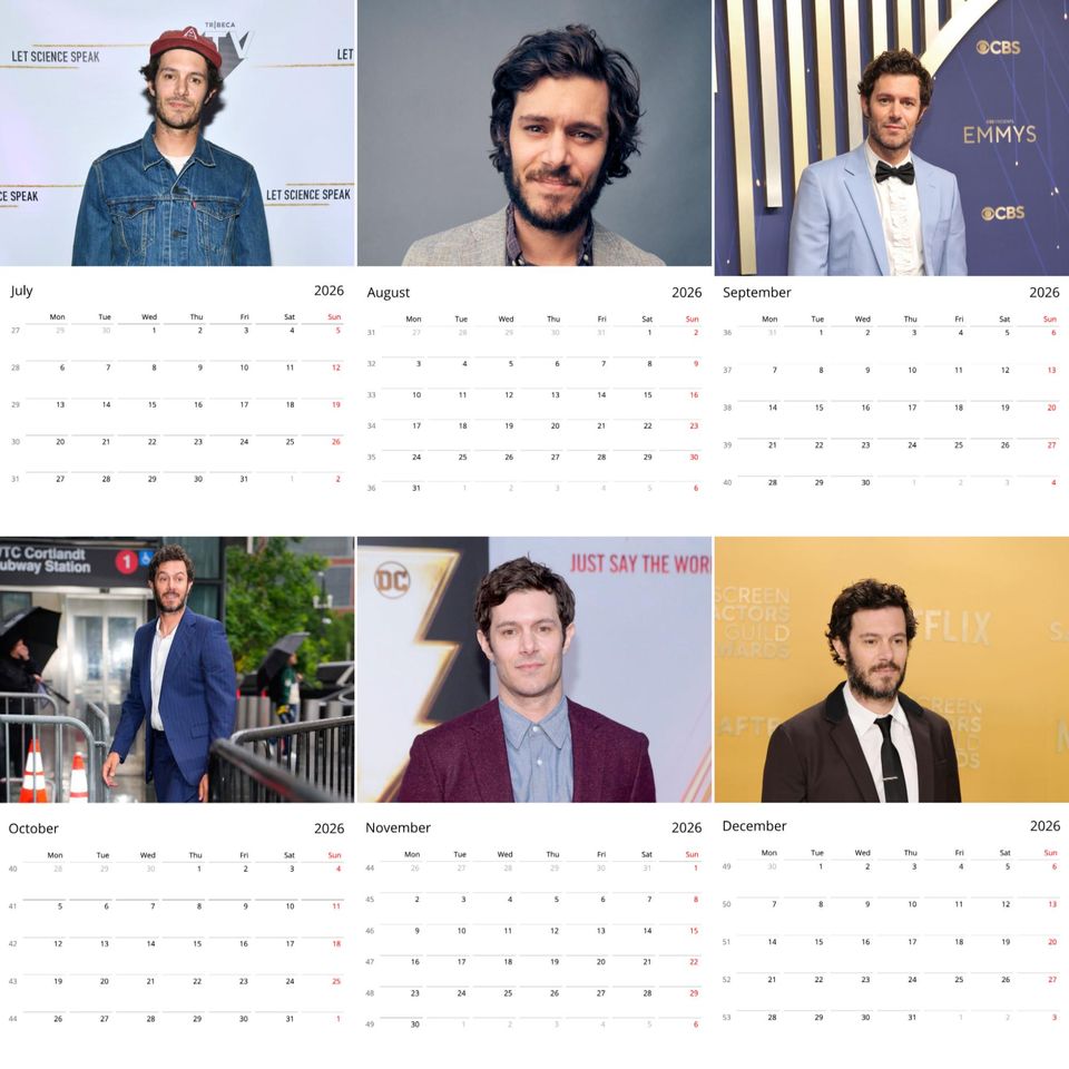 Adam Brody 2026 Calendar: Exclusive Celebrity Art Prints