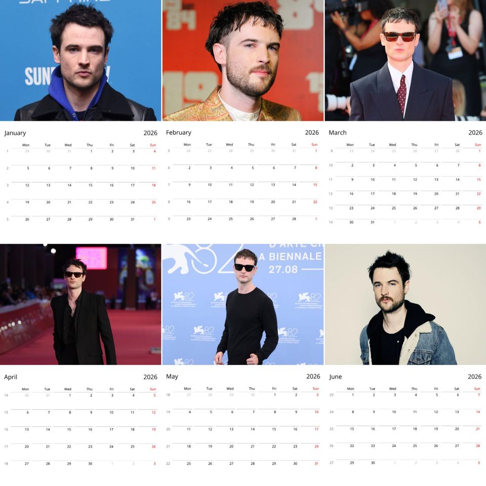 Tom Sturridge 2026 Calendar: Exclusive Celebrity Art Prints