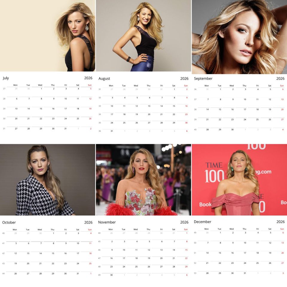 Blake Lively 2026 Calendar: Exclusive Celebrity Art Prints
