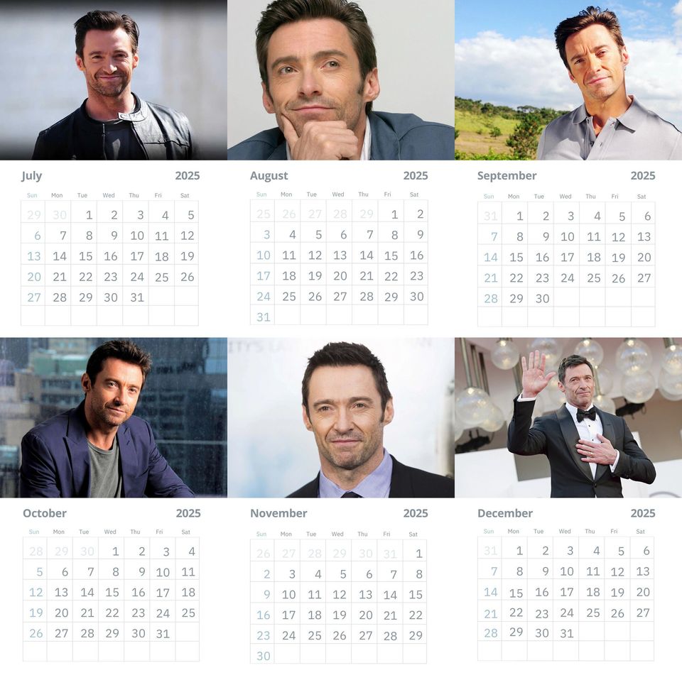 Hugh Jackman Wall Calendars 2025
