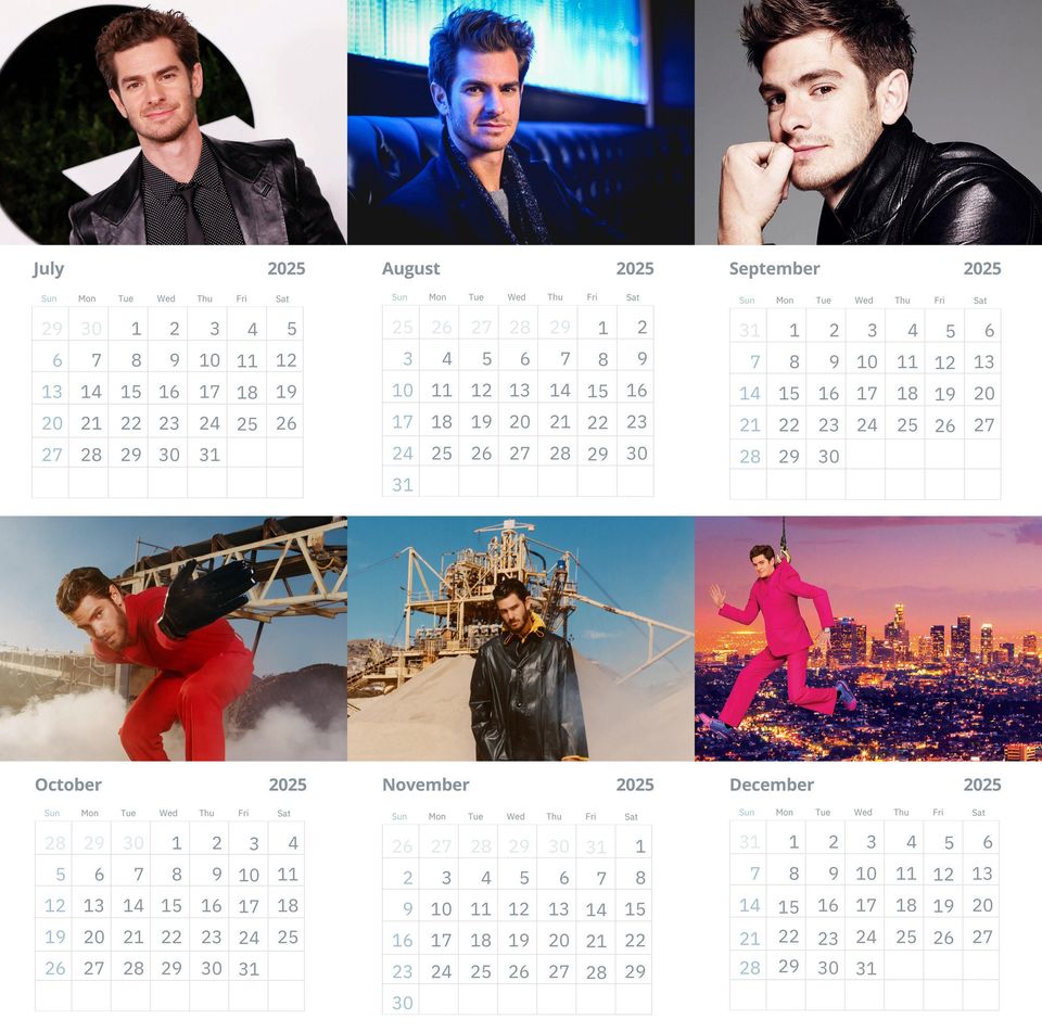 Andrew Garfield Wall Calendar 2025
