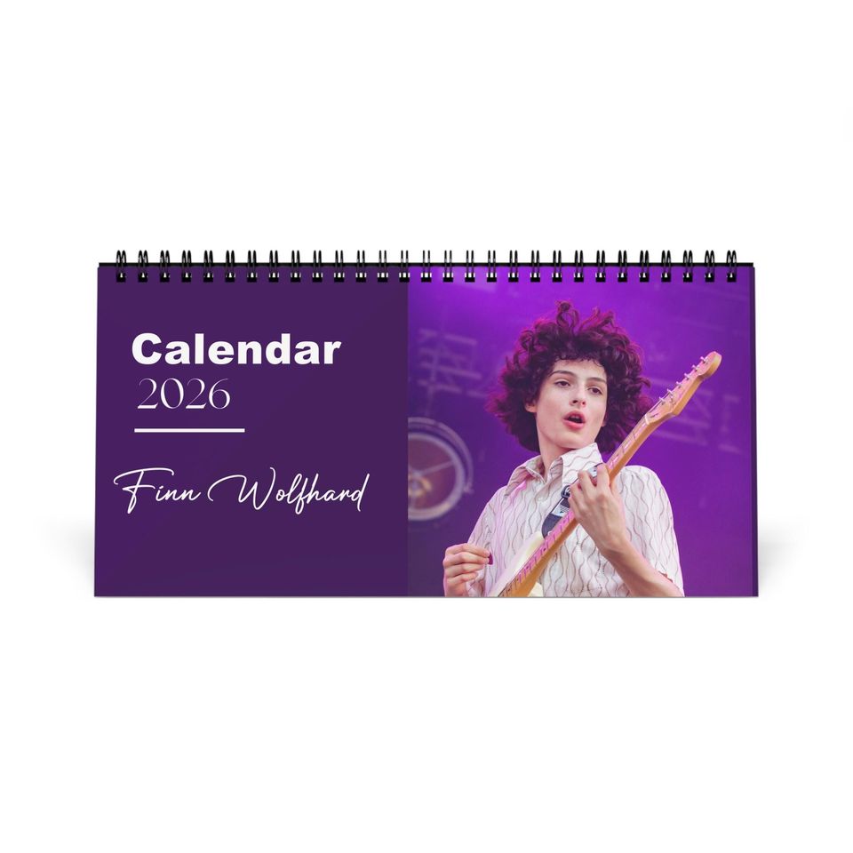 Finn Wolfhard 2026 Desk Calendar | Stranger Things Star | Celebrity Fan Gift | Cool Actor Desk Dcor | Collectible Photo Calendar