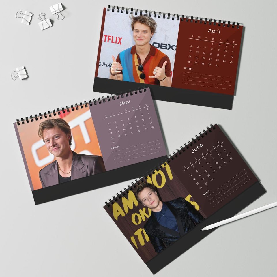 Rudy Pankow 2026 Desk Calendar | Premium Spiral Bound Celebrity Photo Calendar | High-Quality Fan Gift & Desk Dcor
