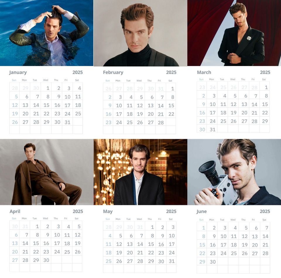 Andrew Garfield Wall Calendar 2025