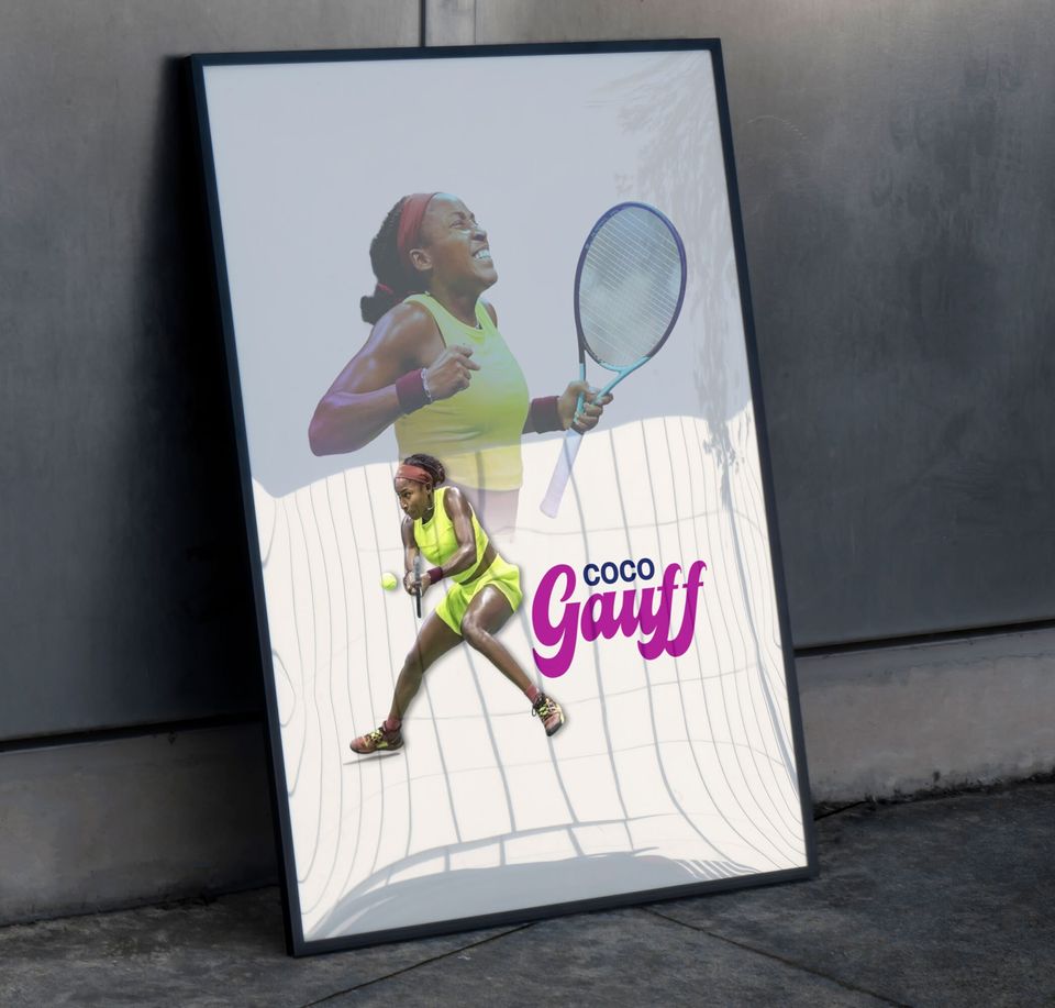 Coco Gauff Poster, Tennis Minimalist Poster