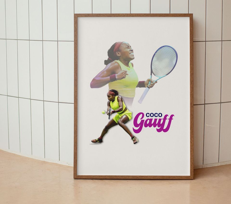 Coco Gauff Poster, Tennis Minimalist Poster