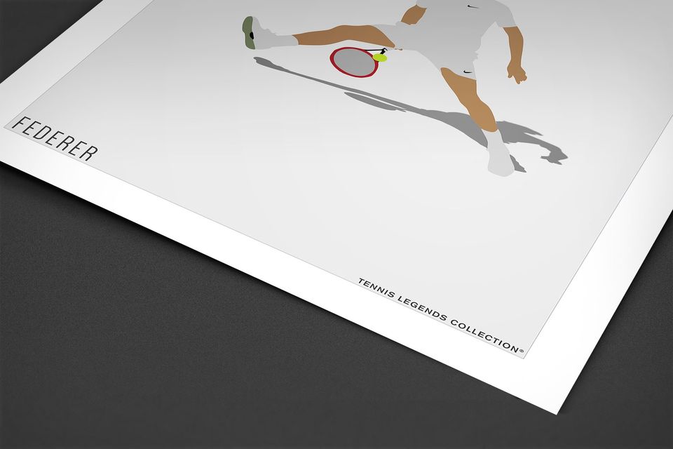 Roger Federer Minimalist Art Print Poster | Tennis Collection