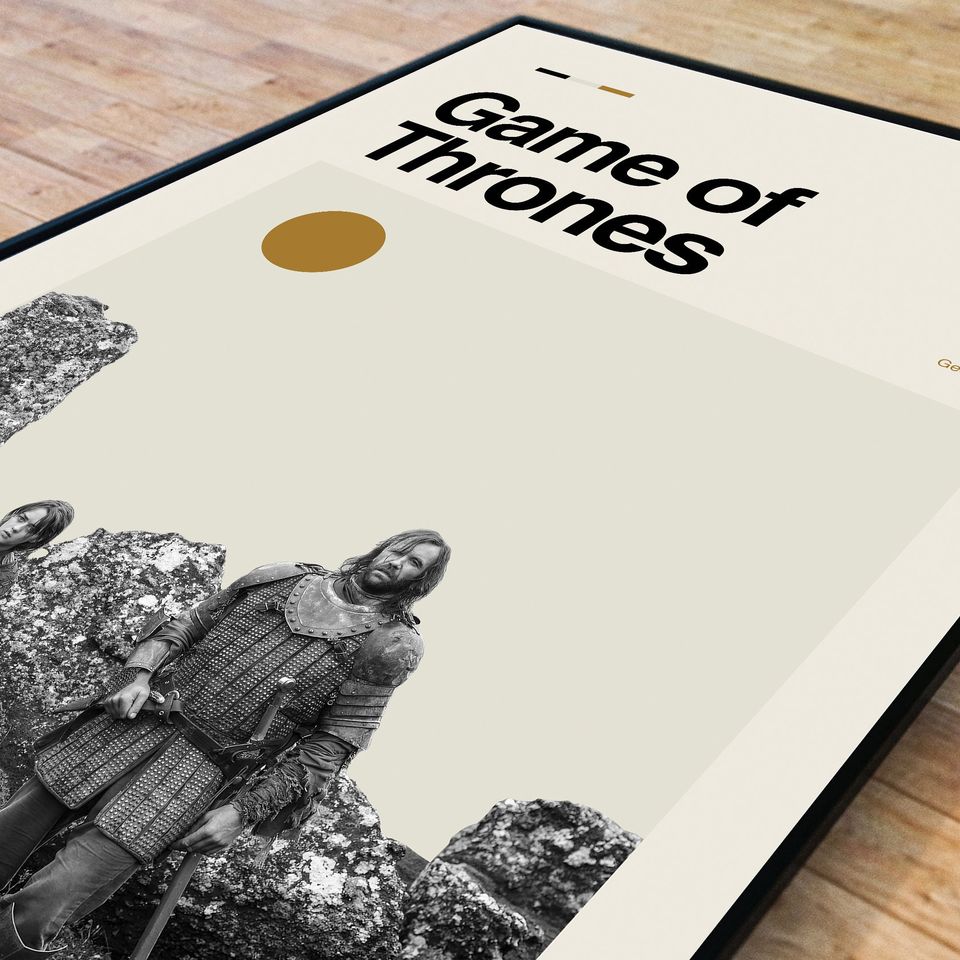 Game of Thrones - The Hound & Arya - Retro Poster