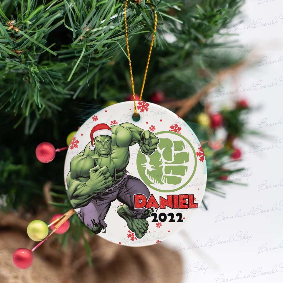 Personalized Hulk Christmas Ornament, Marvel Ornament