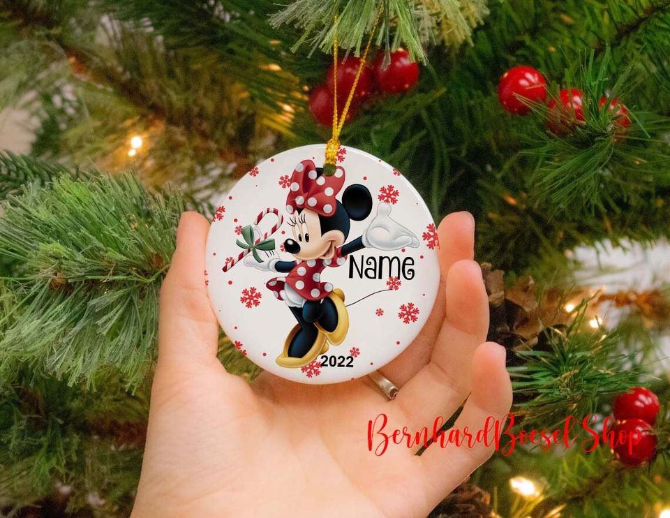 Personalized Minnie Mouse Ornament, Disney Christmas Ornament