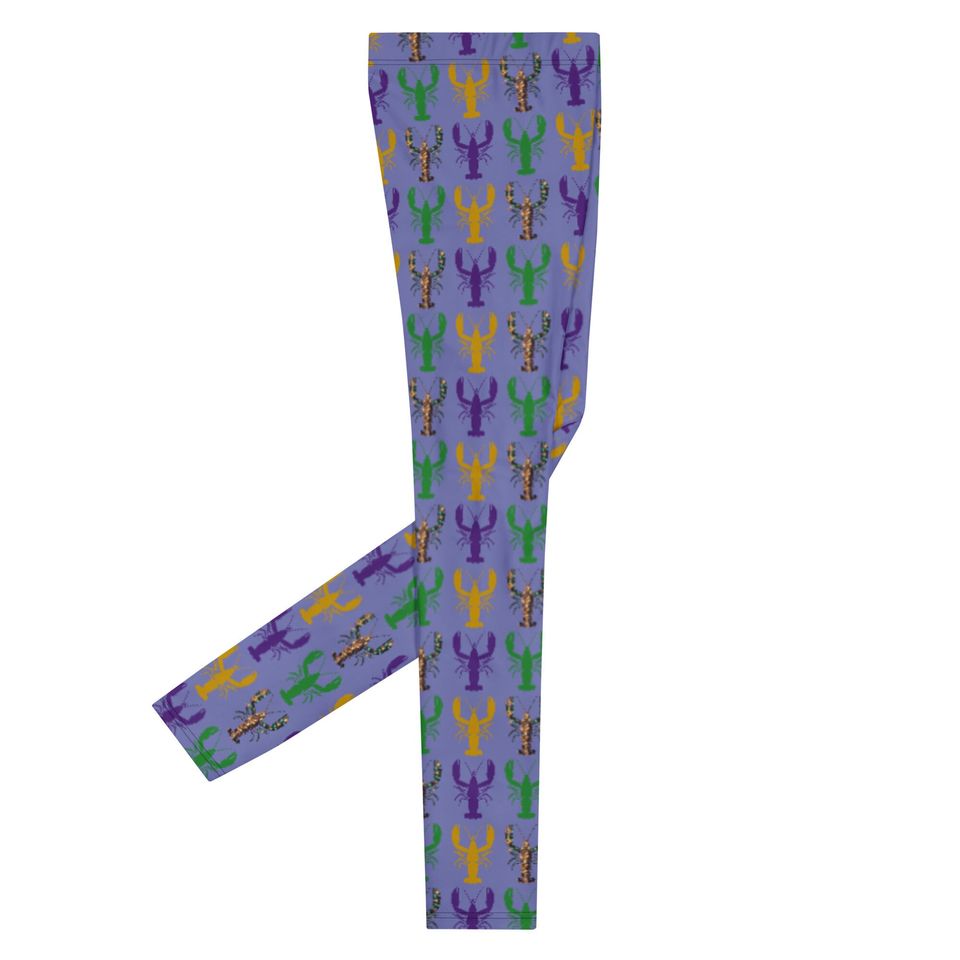 Mardi Gras Men's Leggings | Crawfish Bead Pattern | Mardi Gras Outfit