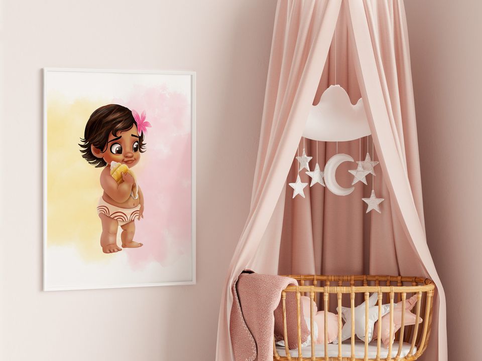 Moana Princess, Disney poster, art decoration
