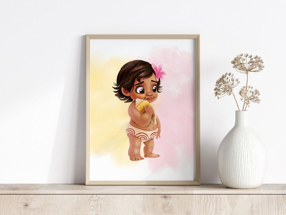 Moana Princess, Disney poster, art decoration