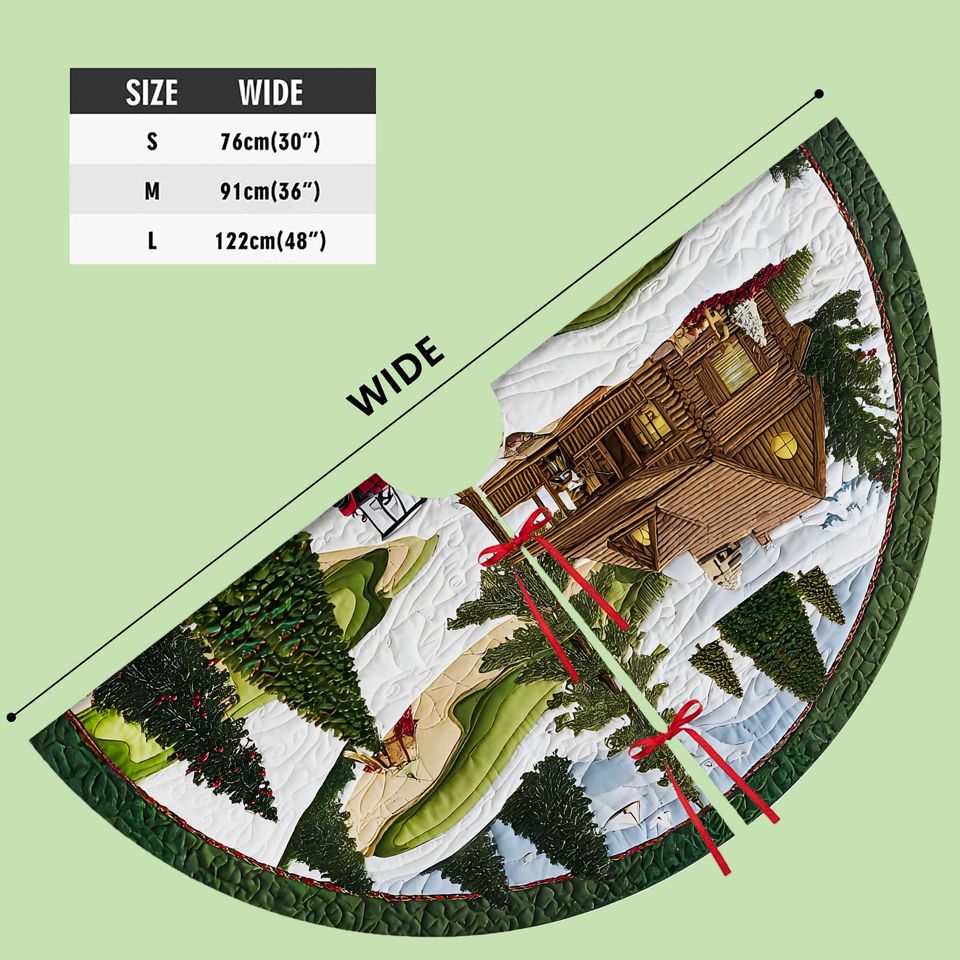 Golf Christmas Tree Skirt, Holiday Golf Decor, Winter Golf Course Tree Mat for Golf Lovers