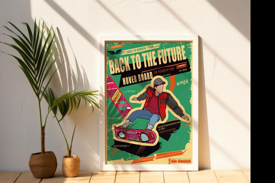 Back to The Future Poster -  Hoverboard Poster- Hoverboard - Hoverboard Marty Mcfly