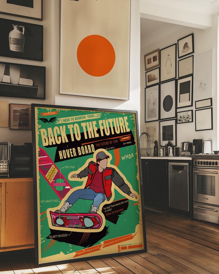 Back to The Future Poster -  Hoverboard Poster- Hoverboard - Hoverboard Marty Mcfly
