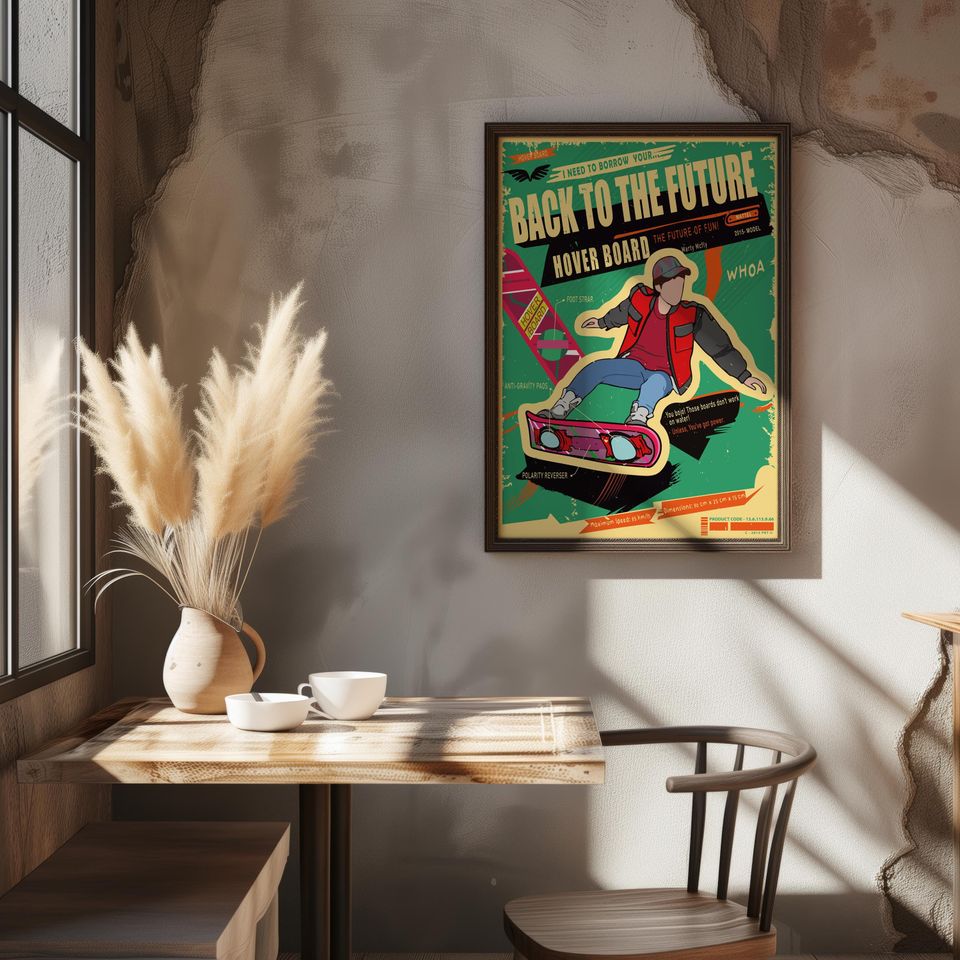Back to The Future Poster -  Hoverboard Poster- Hoverboard - Hoverboard Marty Mcfly