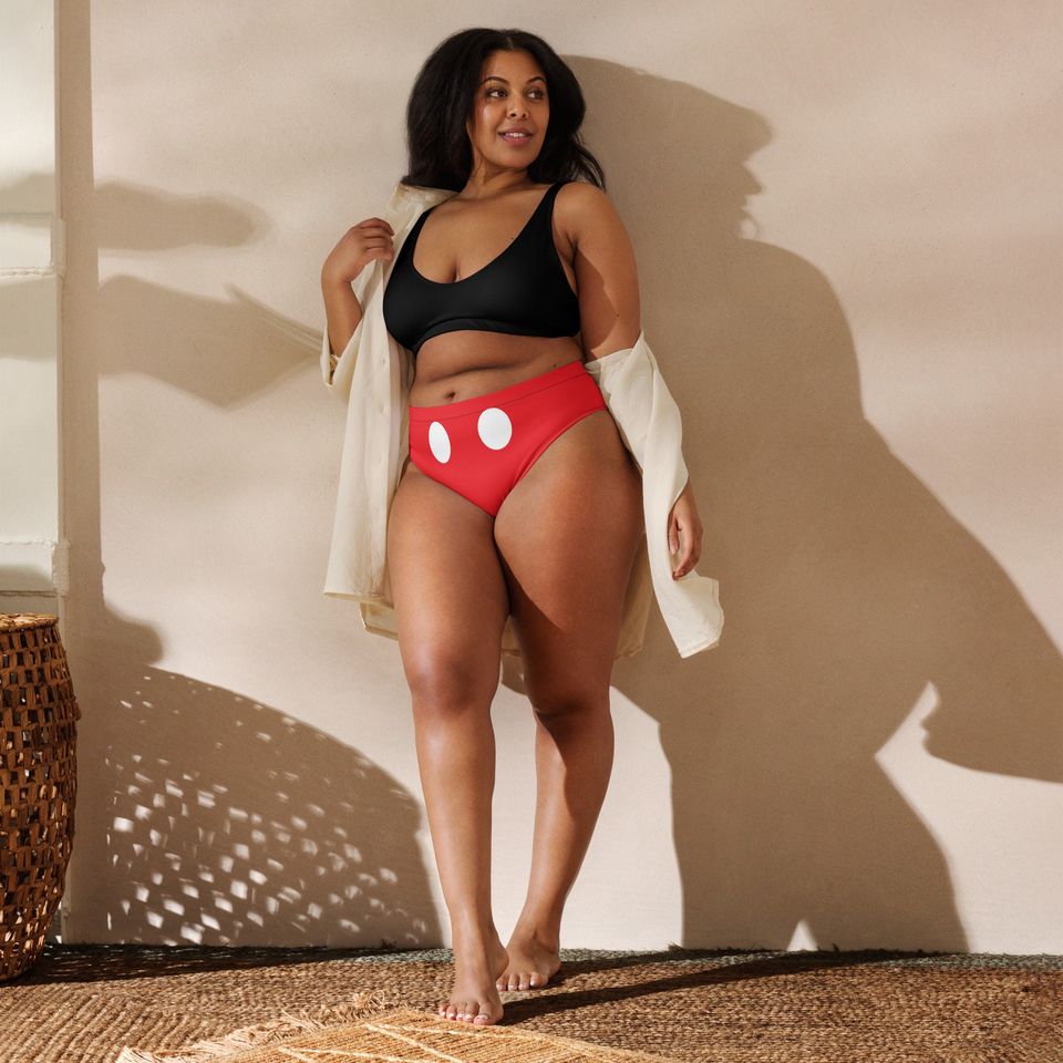 The Mouse Recycled high-waisted bikini, Cute Bikini Set, Recycled high-waisted bikini