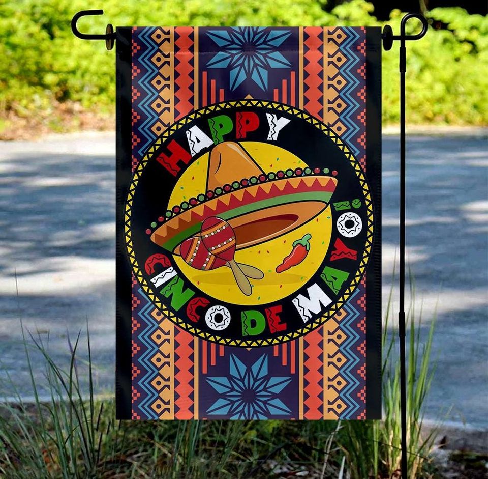 Happy Cinco De Mayo Garden Flag, Let's Fiesta Garden Flag, Cinco De Mayo Garden Flag, Mexican Festical Flag JCKC10