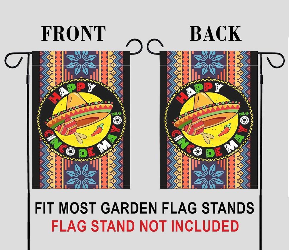 Happy Cinco De Mayo Garden Flag, Let's Fiesta Garden Flag, Cinco De Mayo Garden Flag, Mexican Festical Flag JCKC10