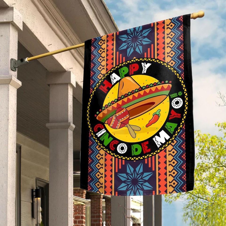 Happy Cinco De Mayo Garden Flag, Let's Fiesta Garden Flag, Cinco De Mayo Garden Flag, Mexican Festical Flag JCKC10