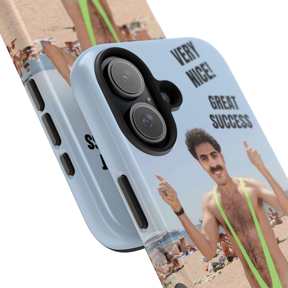 Custom Borat Phone Case | iPhone and Samsung | Funny Phone Case | Gifts For Her Him  | iPhone 16, 15, 14, 13, 12 & Galaxy S23, S22, S21