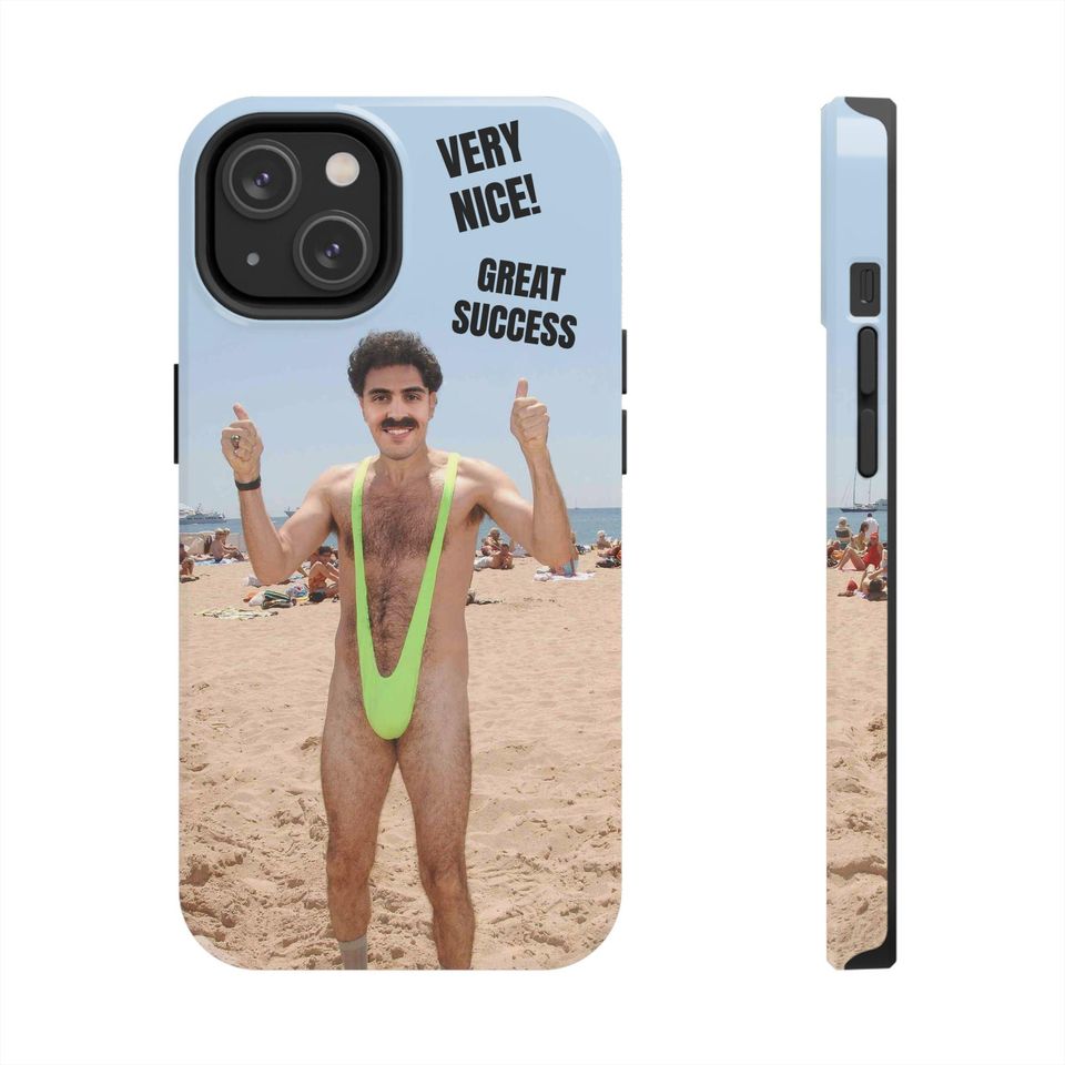 Custom Borat Phone Case | iPhone and Samsung | Funny Phone Case | Gifts For Her Him  | iPhone 16, 15, 14, 13, 12 & Galaxy S23, S22, S21