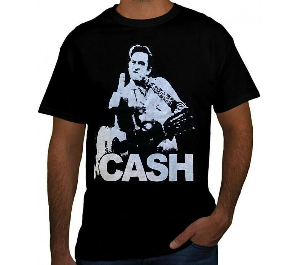 Johnny Cash Finger Rock Band T Shirt