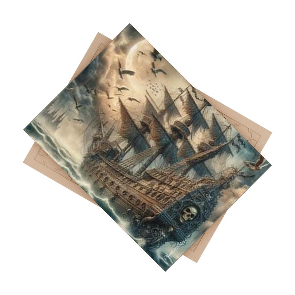 Pirate Ship in the Storm Ceramic Photos Tile, Home Decor