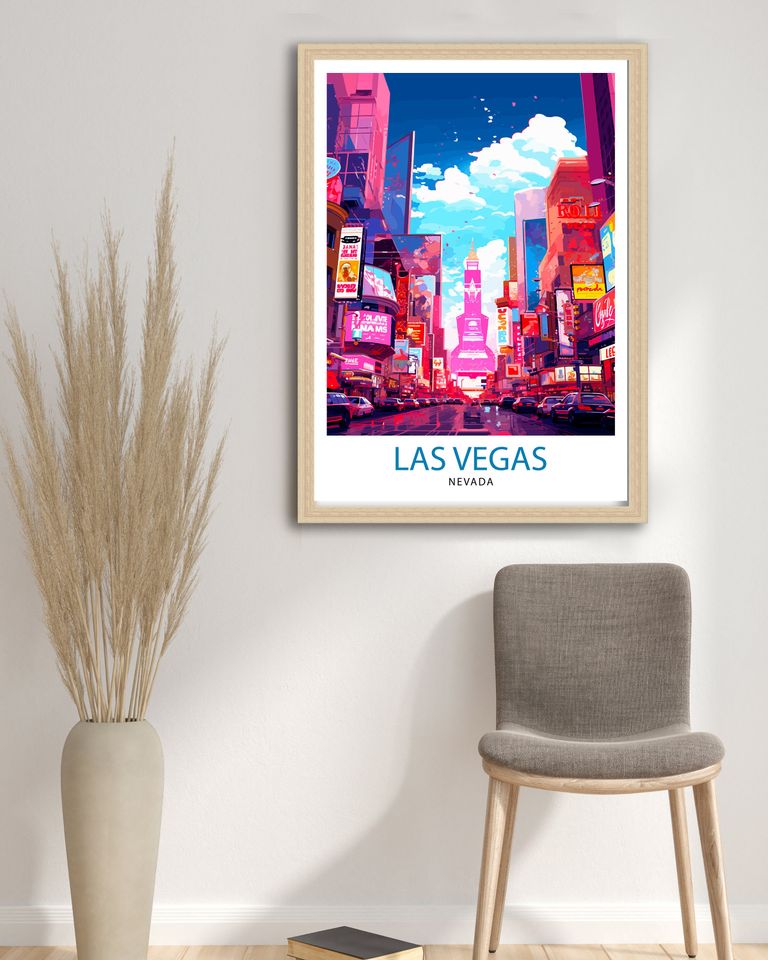 Las Vegas Travel Print| Las Vegas Wall Art Las Vegas Poster Las Vegas Illustration Las Vegas Nevada Travel Poster Las Vegas Souvenir